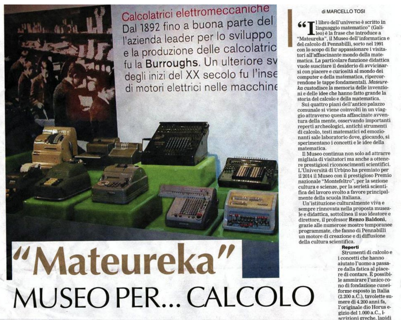 Article Corriere Rimini dedicated to Mateureka